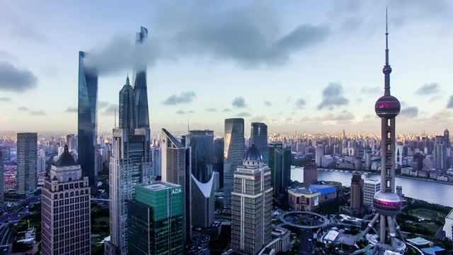 上海城市景观航拍视频视频素材