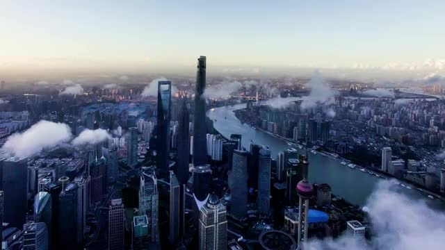 上海城市景观航拍视频视频素材
