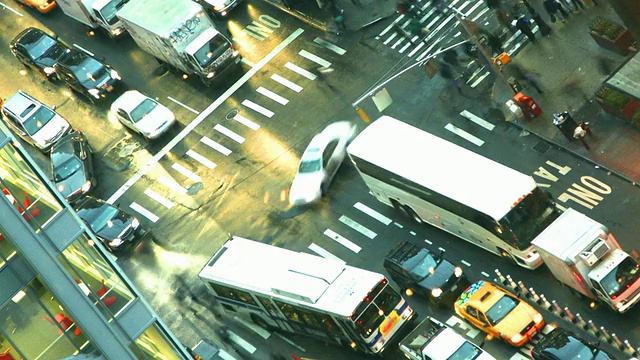 纽约十字路口延时视频素材