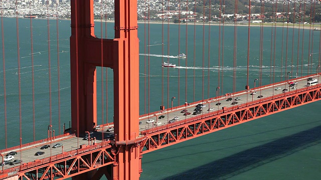 美国加州旧金山金门大桥上的WS HA Traffic视频下载