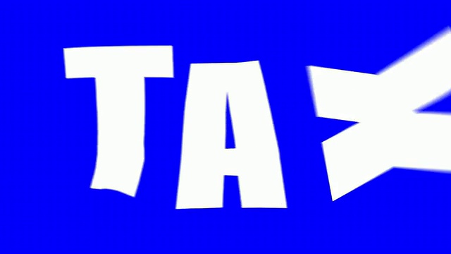 “税”这个词在屏幕上以蓝色显示视频素材
