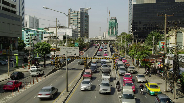 泰国曼谷的琶泰立交桥交通视图视频素材