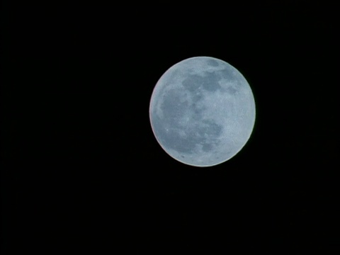 MS，满月映衬着漆黑的天空视频素材