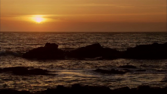 MS，日落时的海洋，月石海滩，坎布里亚，加州，美国视频素材