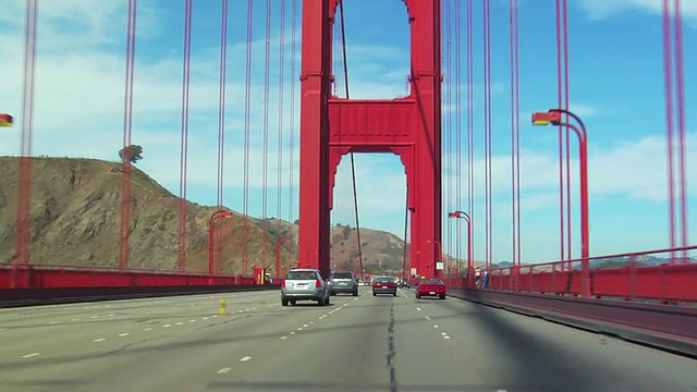 POV，通过金门大桥，旧金山，加州，美国，电汇视频下载
