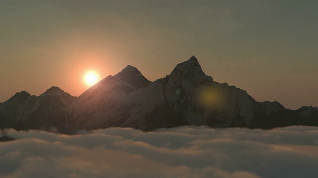 日出時的珠穆朗瑪峰或珠穆朗瑪峰視頻素材