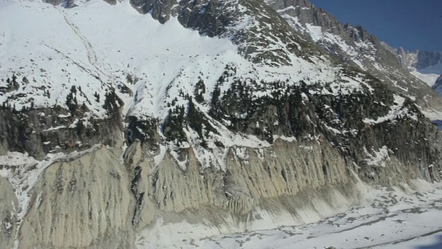 La Mer de Glace冰川/法国阿尔卑斯山视频素材