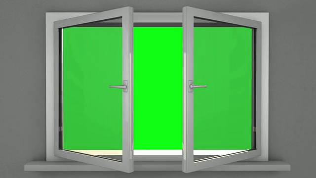 白色的窗戶和綠色的屏幕視頻素材