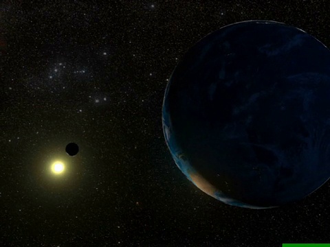 2008年8月1日星期五，在横跨半个地球的狭窄走廊内可以看到日全食。动画显示月球从地球和太阳之间经过。视频素材