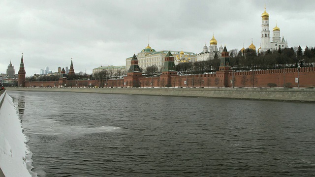 WS T/L在河上漂流的冰/莫斯科，俄罗斯视频素材