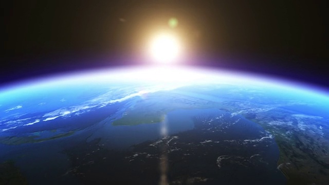 現實的地球和從太空看到的日出視頻素材
