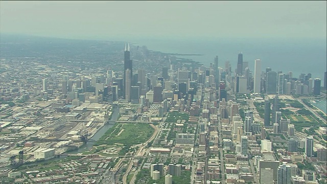 芝加哥市中心的航拍图视频素材
