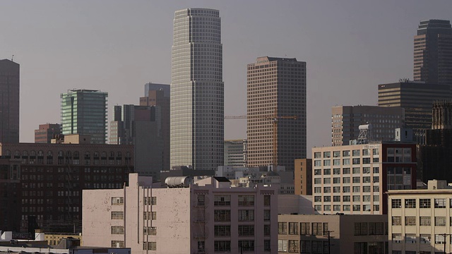 静态中等角度，建筑群，洛杉矶市中心视频素材
