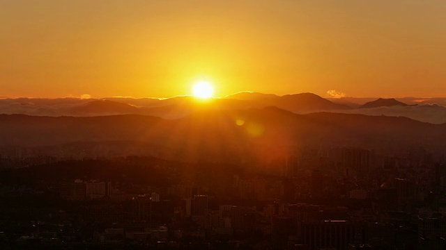 日出時的城市景觀/首爾，韓國視頻素材