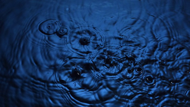 高清超級慢動作:水滴濺在水面上視頻素材
