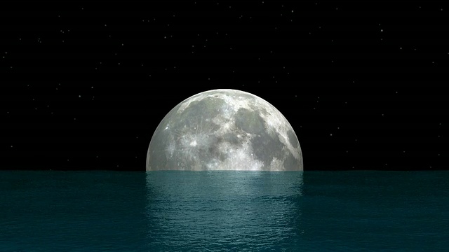 月落在海洋。视频下载