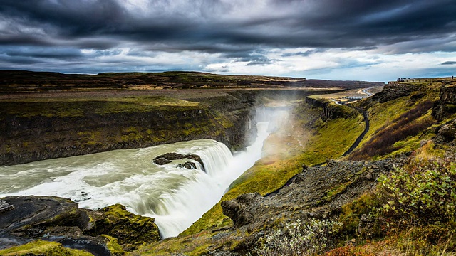 时光流逝:冰岛Gullfoss瀑布视频素材
