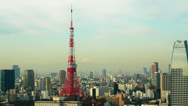 东京塔和富士山视频素材