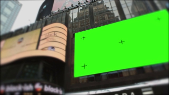 紐約曼哈頓時代廣場白天的綠色屏幕視頻素材