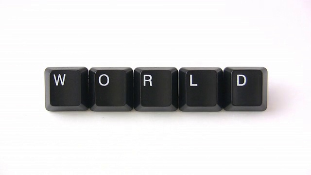 用键盘按键书写“世界”。HD 1080 i。视频下载