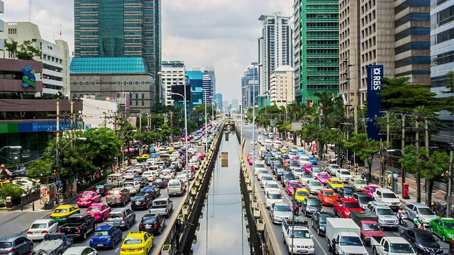 曼谷市内交通的时间流逝视频素材