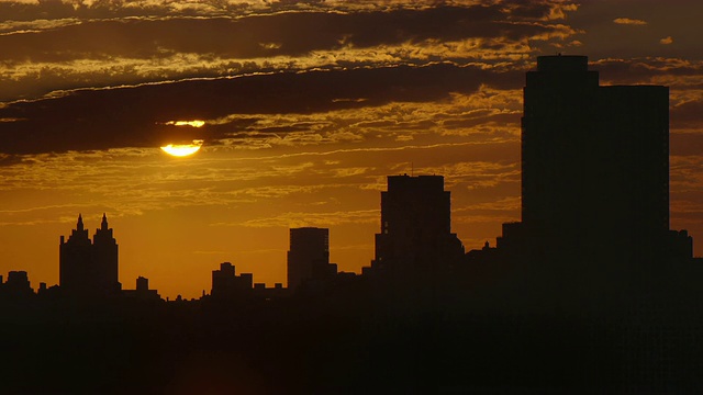 曼哈顿地平线上的日出视频素材