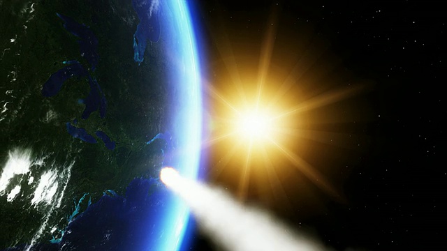 流星撞击地球的CU镜头/卑尔根，霍达兰，挪威视频素材