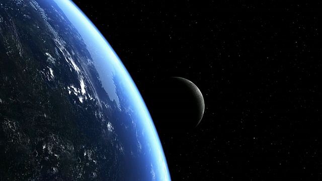 WS TS从太空看地球和月球/卑尔根，霍达兰，挪威视频素材