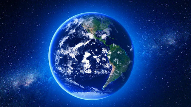 MS拍摄的地球在太空中旋转/卑尔根，霍达兰，挪威视频素材