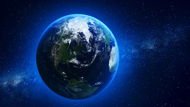 MS拍摄的地球在太空中旋转/卑尔根，霍达兰，挪威视频素材