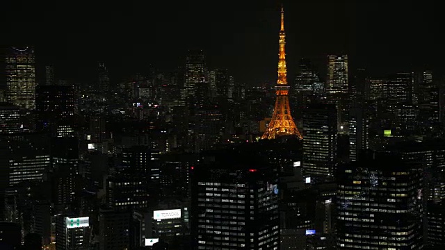 东京夜间航拍图像-市中心视频素材