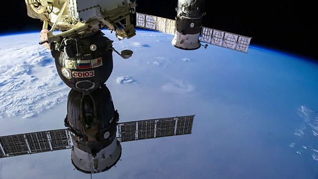 国际空间站飞越西非-延时视频素材
