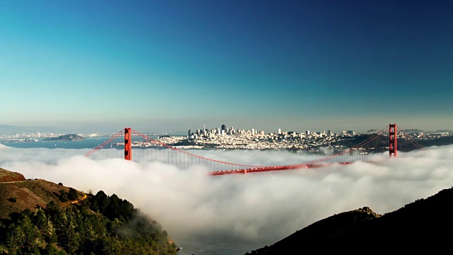 金门大桥的雾，4K。视频下载