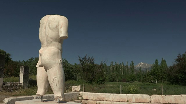 雕像和废墟，Aphrodisias，土耳其视频素材