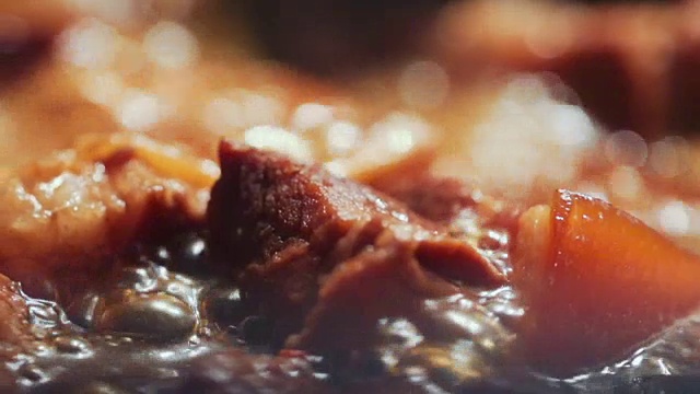 傳統的中國食物紅豬肉視頻素材