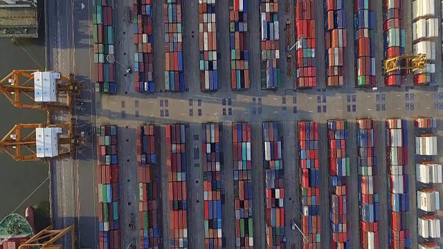 货物集装箱的航空视图视频素材