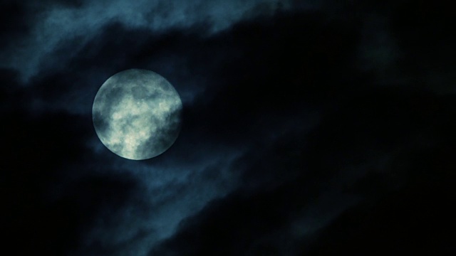 阴森森的月亮夜背景视频素材