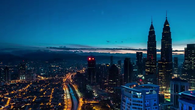 吉隆坡市中心的日出时光流逝视频素材