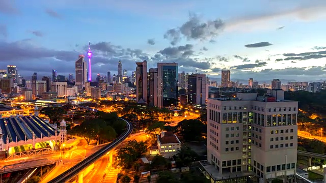 吉隆坡的白天黑夜。视频下载