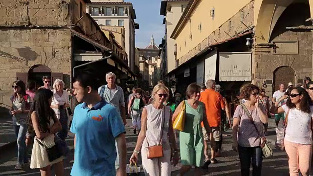 维琪奥桥，佛罗伦萨，托斯卡纳，意大利，欧洲视频素材