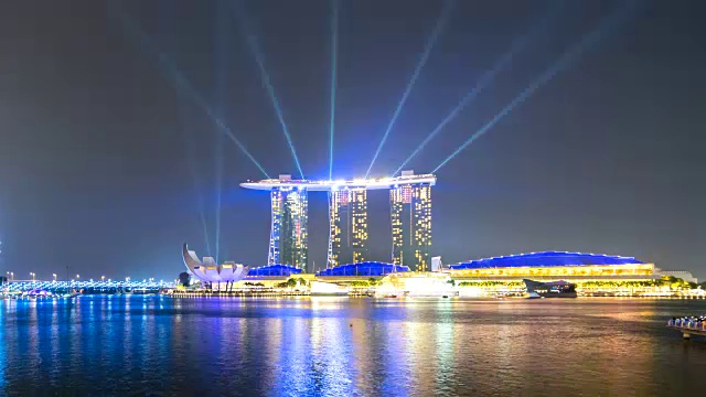 新加坡滨海湾激光展视频素材
