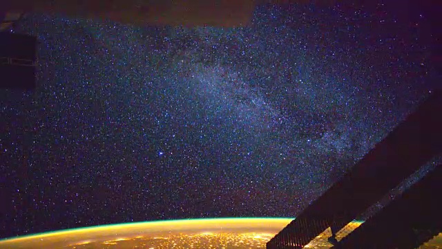 从国际空间站ISS上看到的星星和银河系视频素材