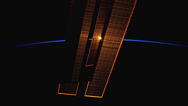从国际空间站ISS看到的地球上的日落视频素材