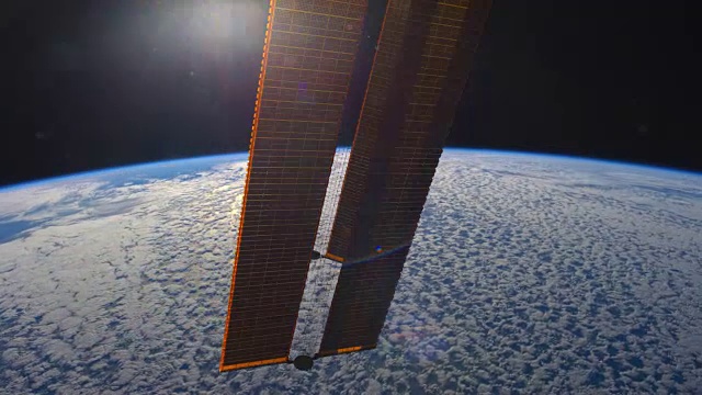 从国际空间站ISS看到的地球上的日落视频素材