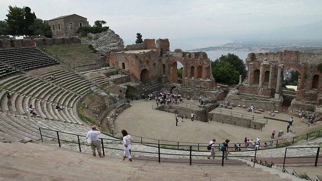 陶尔米纳，希腊剧院，公元前2世纪视频素材