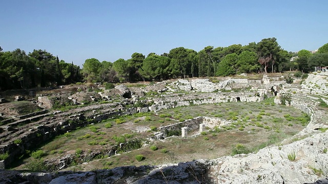 锡拉丘兹，考古公园，罗马圆形剧场，公元前3世纪视频素材