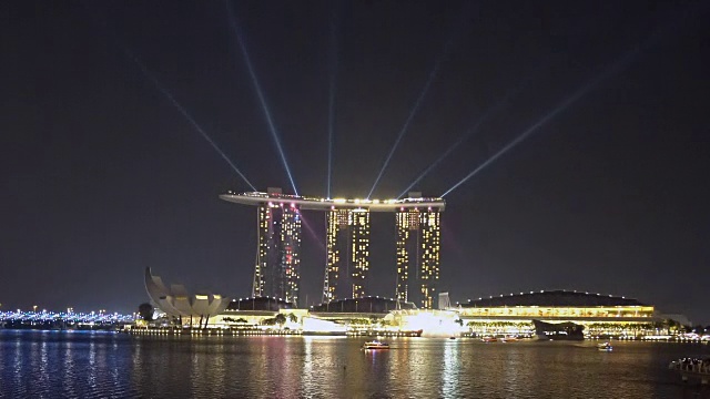 新加坡滨海湾激光展高清影像视频素材