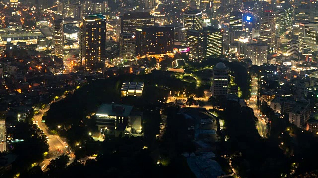时间流逝。首尔城市鸟瞰图。视频下载