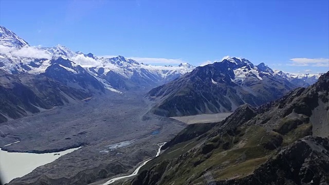 美丽的风景俯瞰库克山，新西兰视频素材