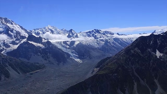 美丽的风景俯瞰库克山，新西兰视频素材